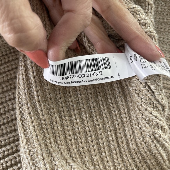 Quince Organic Cotton Crewneck Fisherman Sweater Womens XS Tan Quiet Luxury - Picture 9 of 9